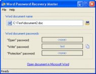 Word Password Recovery Master screenshot